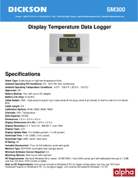 Thumbnail of document Data Sheet - SM Display Temperature Data Logger